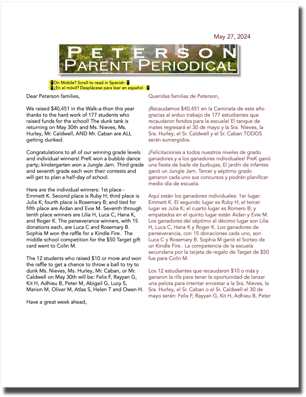 Mary Gage Peterson Elementary